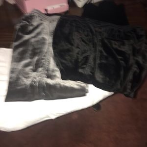 2 pairs velvety pants 1 gray 1 black
